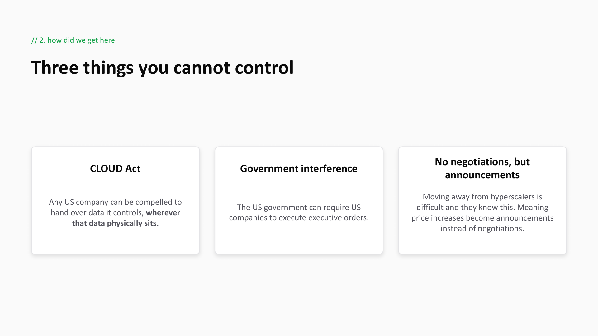 Three things we can’t control
