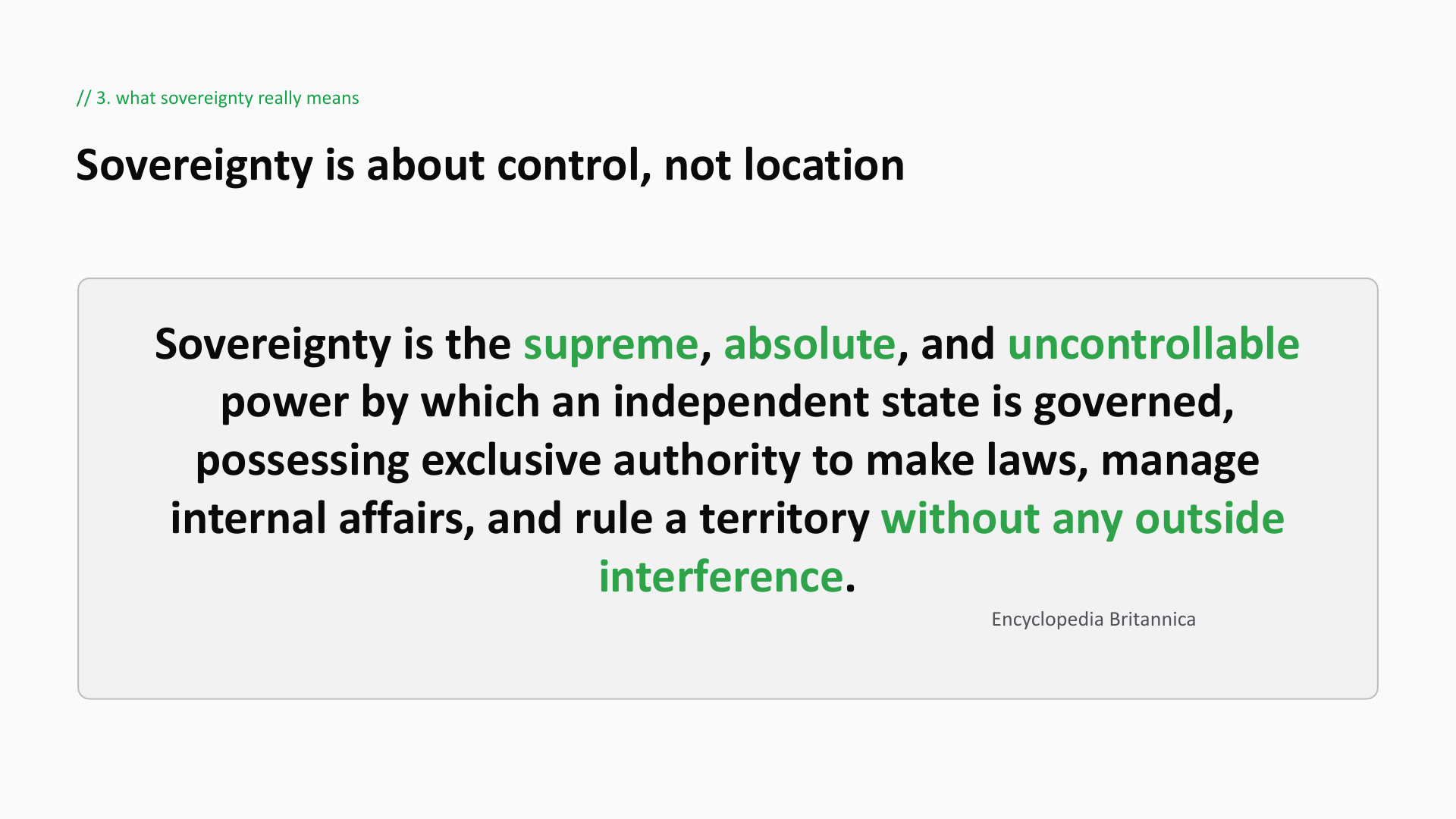 What is sovereignty?